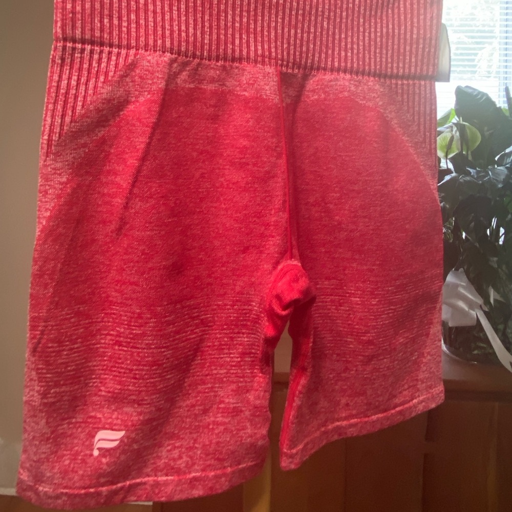 Fabletics Women's Red Ribbed Shorts